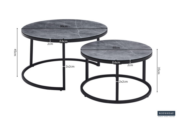 Salontafel 'Boston' Decor Glas Steen Grijs (1c) - Afbeelding 5