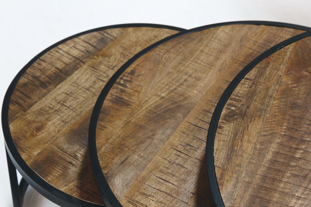 Salontafel 'Lennox' 3-delig Mango hout (1c) - Afbeelding 5