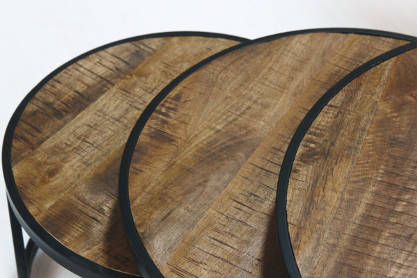 Salontafel 'Lennox' 3-delig Mango hout (1c) - Afbeelding 5