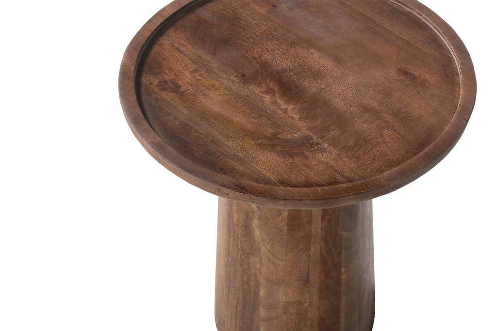 Salontafel 'Jules' 45x50 cm Rond Mango hout Lichtbruin (2c) - Afbeelding 5