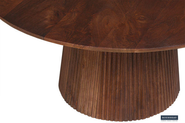 Salontafel 'Miguel' 80 cm Rond Mango hout Lichtbruin (2c) - Afbeelding 5