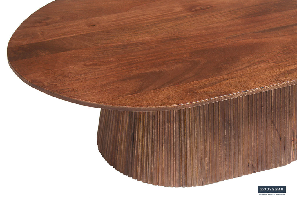 Salontafel 'Miguel' 120 cm Ovaal Mango hout Lichtbruin (2c) - Afbeelding 5