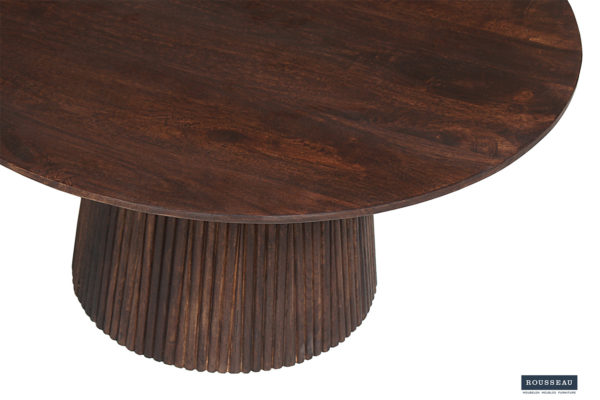 Salontafel 'Miguel' 80 cm Rond Mango hout Donkerbruin (2c) - Afbeelding 5