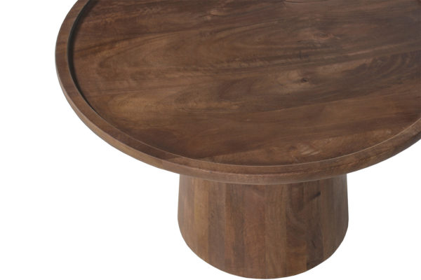 Salontafel 'Jules' 65x40 cm Rond Mango hout Lichtbruin (2c) - Afbeelding 5