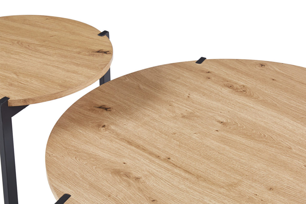 Set van 2 Salontafels 'Pola' Decor Oude eik (1c) - Afbeelding 5