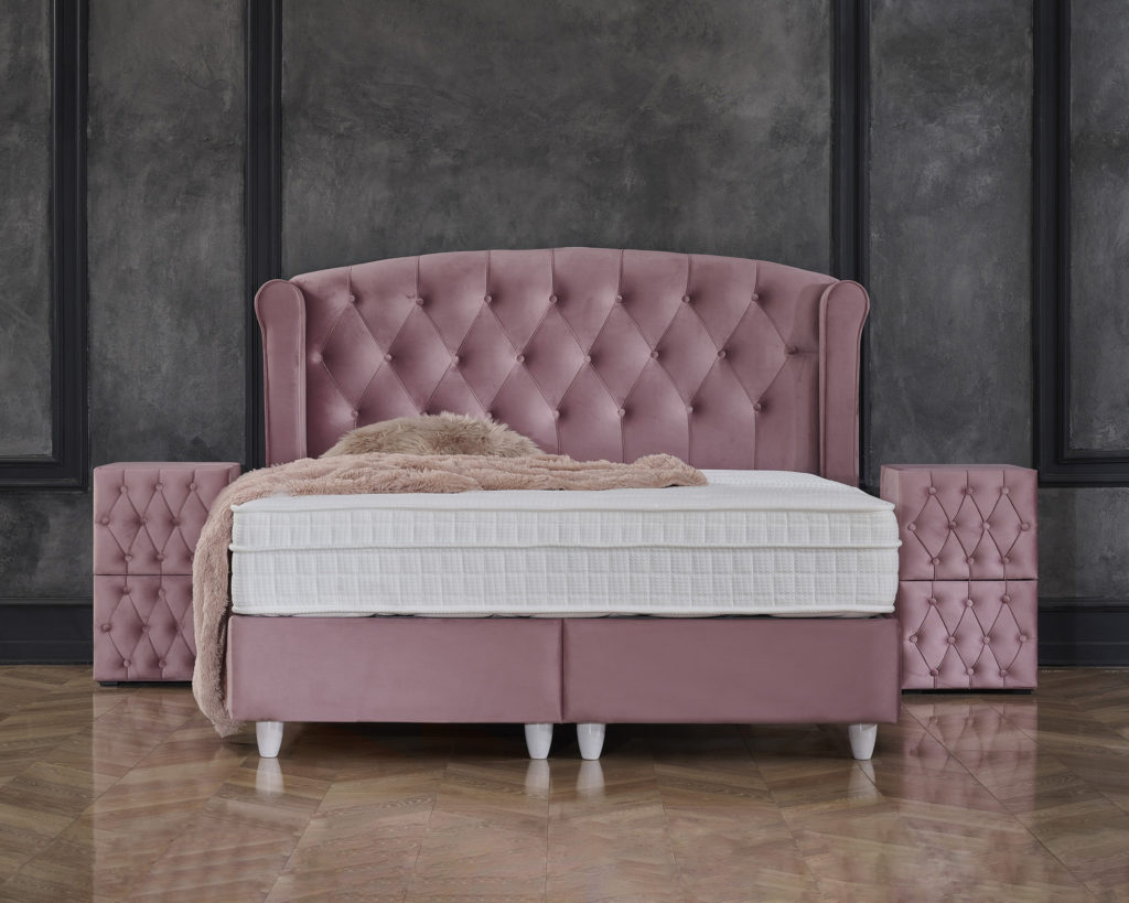 Opbergboxspring Aurora Velvet Roze 140x200 - Afbeelding 5