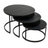 Salontafel 'Lennox' 3 delen Mangohout zwart - Afbeelding 5