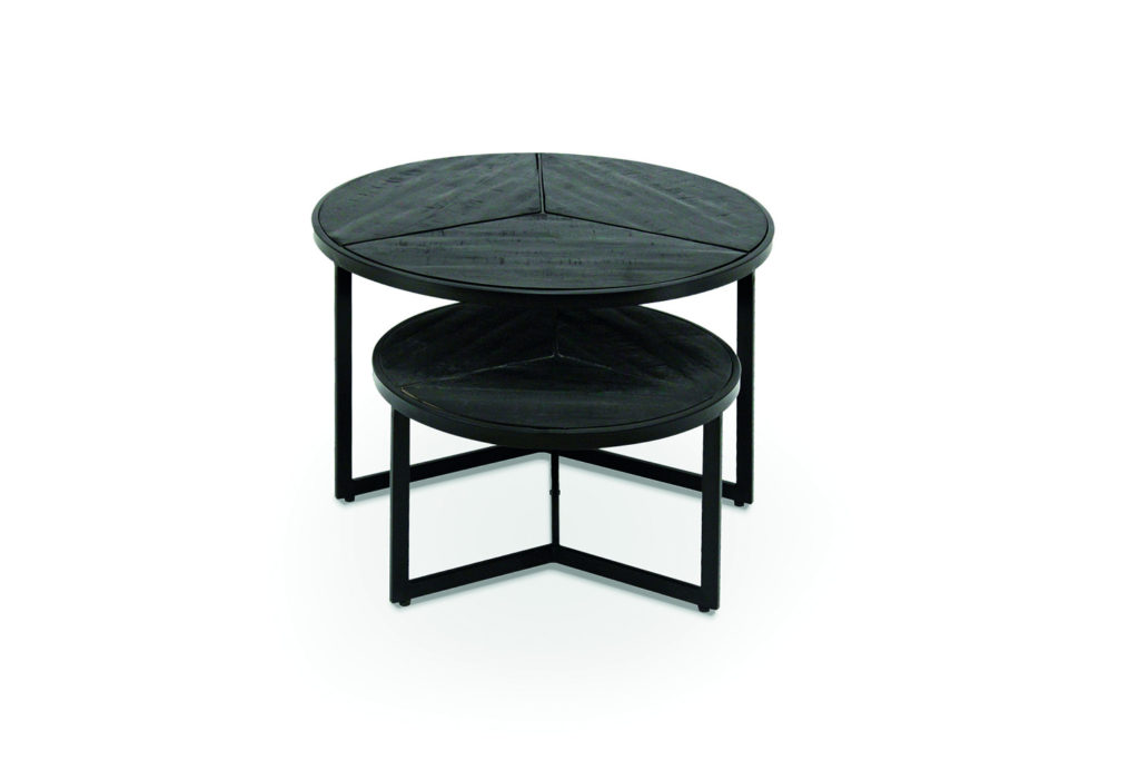 Coffee table 'Laveu' 2-piece Mango wood black (1c) - Afbeelding 5