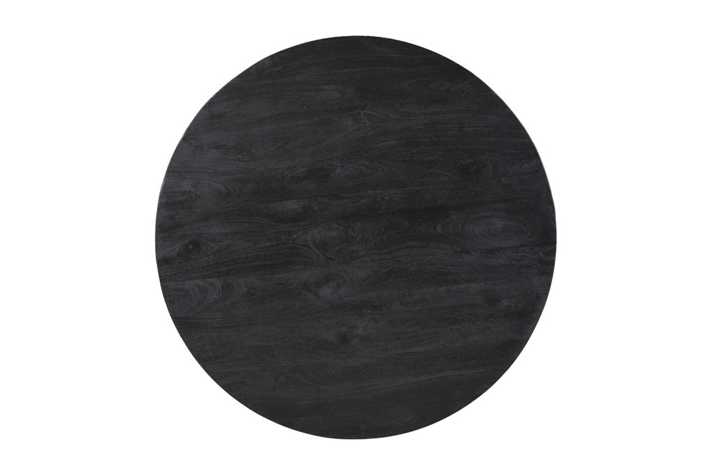 Tafel 'Tommy' 130 cm Rond Mango hout Zwart - Afbeelding 5