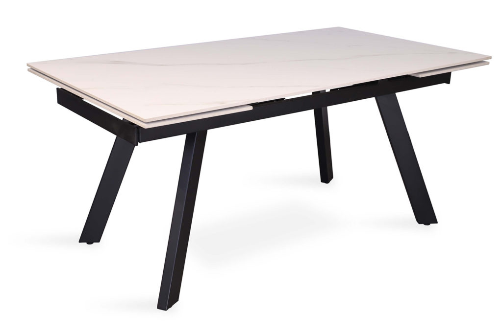 Uitschuifbare tafel 'Hera' 160-240 cm Rechthoekig Steen Wit - Afbeelding 5