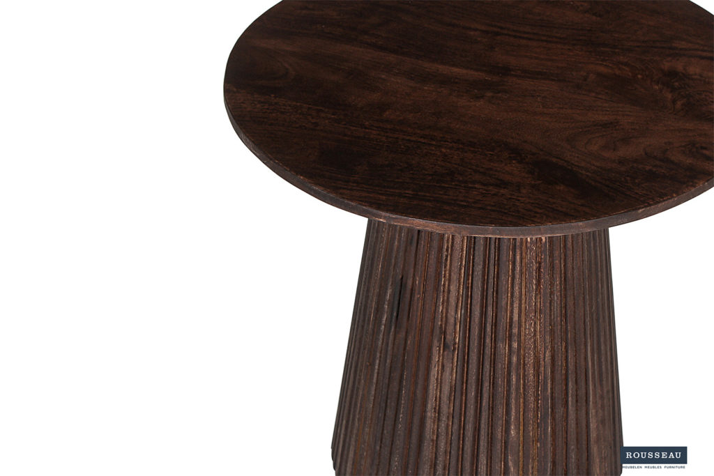 Salontafel 'Miguel' 50 cm Rond Mango hout Donkerbruin (2c) - Afbeelding 5