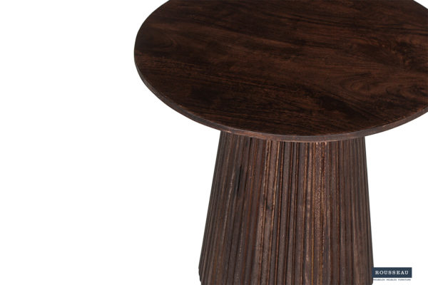 Salontafel 'Miguel' 50 cm Rond Mango hout Donkerbruin (2c) - Afbeelding 5