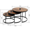 Salontafel 'Lennox' 3-delig Mango hout (1c) - Afbeelding 6