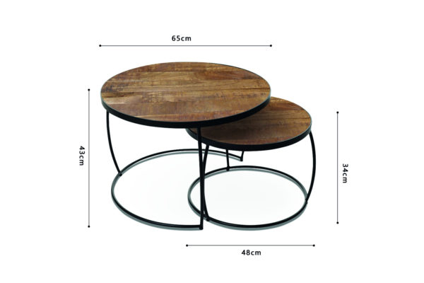 Salontafel 'Lars' 2-delig Mango hout (1c) - Afbeelding 6