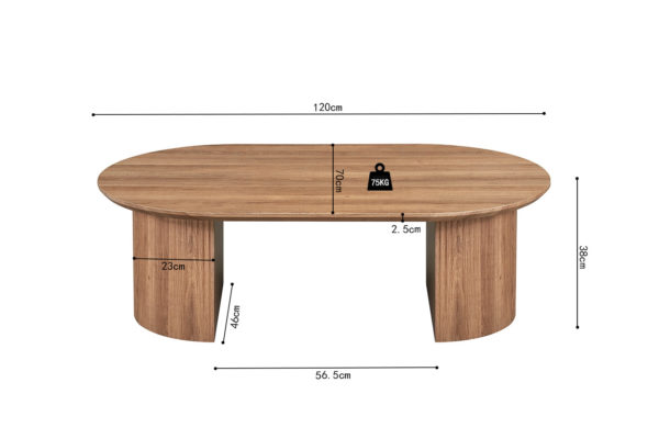 Salontafel 'Lagos' 120 cm Decor Oude Eik (2c) - Afbeelding 6
