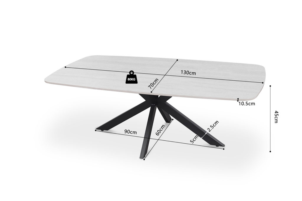 Salontafel 'Apollo' 130 cm Deens Ovaal Steen Baroque Grijs (2c) - Afbeelding 6