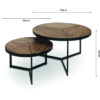 Salontafel 'Laveu' 2-delig Mango hout (1c) - Afbeelding 6