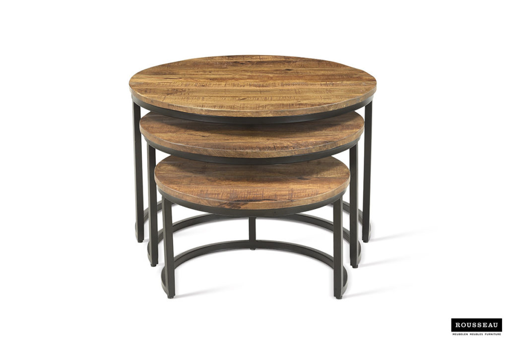 Salontafel 'Arnod' 3-delig Mango hout (1c) - Afbeelding 6