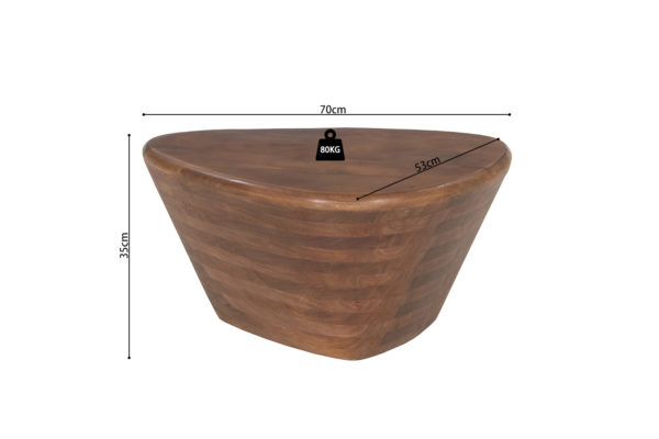 Salontafel 'Matteo' Mango hout Lichtbruin (1c) - Afbeelding 6