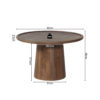 Salontafel 'Jules' 65x40 cm Rond Mango hout Lichtbruin (2c) - Afbeelding 6