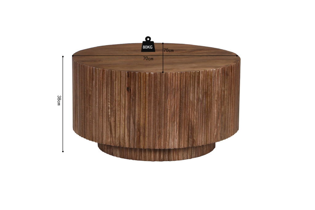 Salontafel 'Victor' Mango hout Lichtbruin (1c) - Afbeelding 6