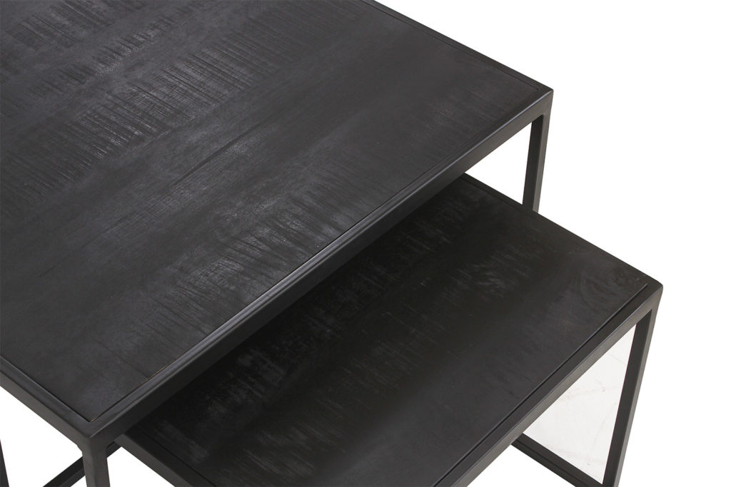 Salontafel 'Quinn' 2-delig Mango hout Zwart (1c) - Afbeelding 6