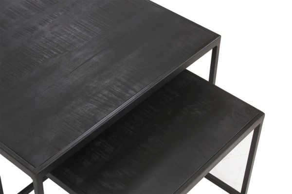 Salontafel 'Quinn' 2-delig Mango hout Zwart (1c) - Afbeelding 6