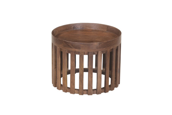 Salontafel 'Noah' 2-delig Rond Mango hout Lichtbruin (1c) - Afbeelding 6