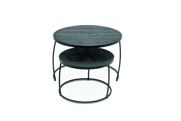 Salontafel 'Lars' 2-delig Mango hout zwart (1c) - Afbeelding 6