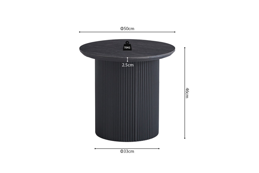 Salontafel 'Lagos' 50 cm Rond Decor Donkerbruin (2c) - Afbeelding 6