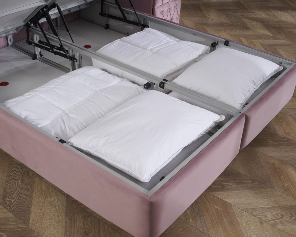 Opbergboxspring Aurora Velvet Roze 140x200 - Afbeelding 6