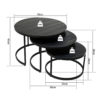 Salontafel 'Lennox' 3 delen Mangohout zwart - Afbeelding 6