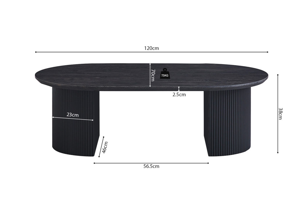 Salontafel 'Lagos' 120 cm Ovaal Decor Donkerbruin - Afbeelding 6
