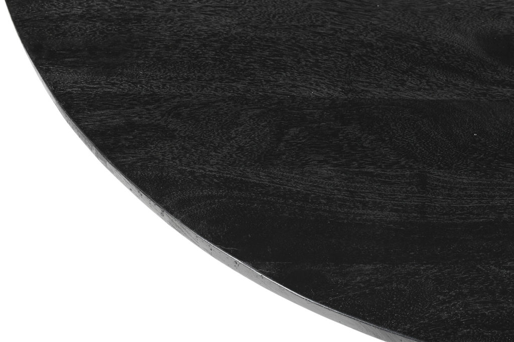 Tafel 'Tommy' 130 cm Rond Mango hout Zwart - Afbeelding 6
