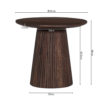 Salontafel 'Miguel' 50 cm Rond Mango hout Donkerbruin (2c) - Afbeelding 6