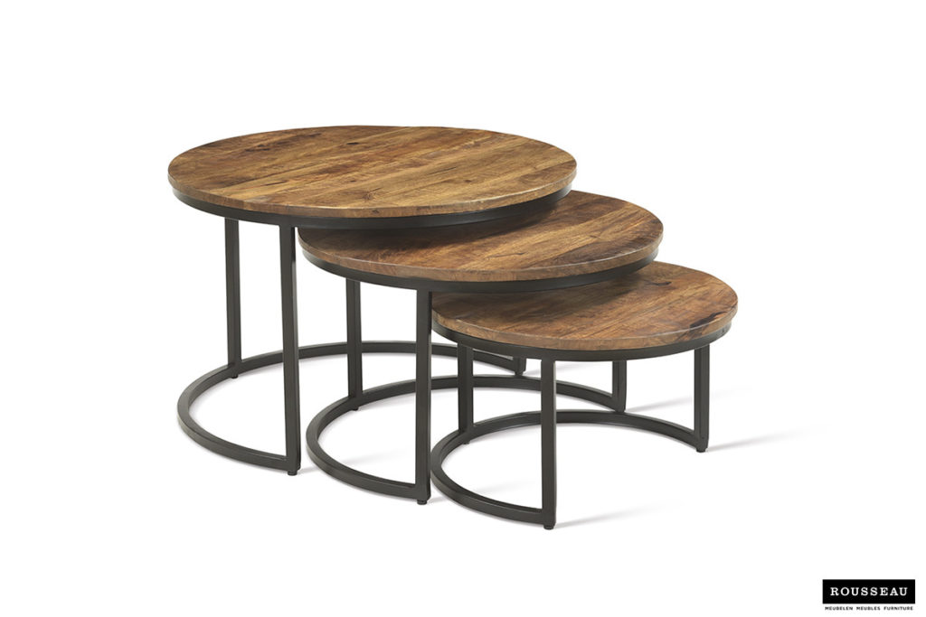 Salontafel 'Arnod' 3-delig Mango hout (1c) - Afbeelding 7