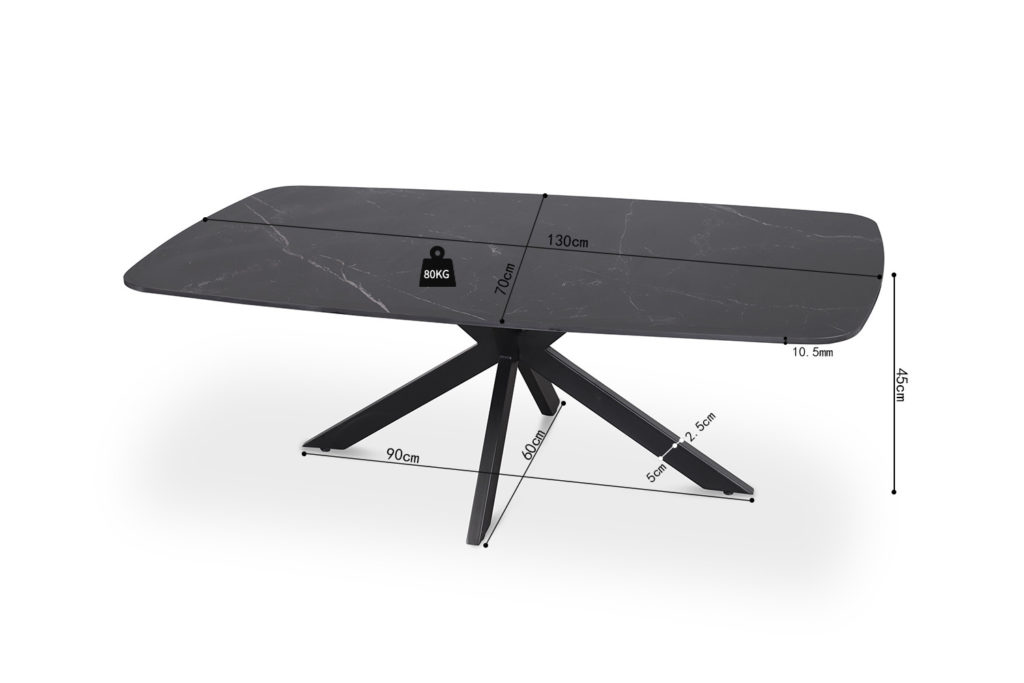 Salontafel 'Apollo' 130 cm Deens Ovaal Steen Zwart (2c) - Afbeelding 7
