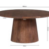 Salontafel 'Miguel' 80 cm Rond Mango hout Lichtbruin (2c) - Afbeelding 7