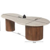 Salontafel 'Marlon' 120 cm Mango hout met Travertin Beige (2c) - Afbeelding 7