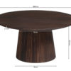Salontafel 'Miguel' 80 cm Rond Mango hout Donkerbruin (2c) - Afbeelding 7