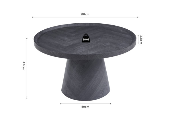 Salontafel 'Manus' 80 cm Decor Donkergrijs (2c) - Afbeelding 7