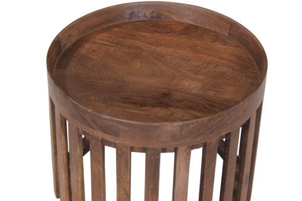 Salontafel 'Noah' 2-delig Rond Mango hout Lichtbruin (1c) - Afbeelding 7