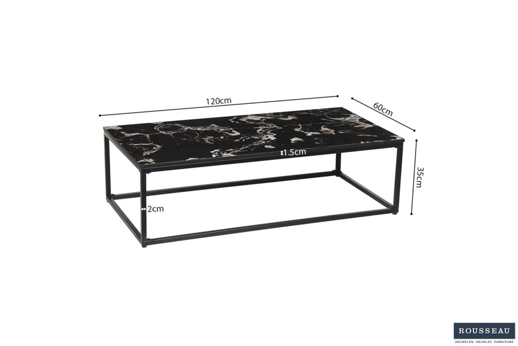 PROMO - Salontafel 'Livorno' Composiet Marmer Zwart (1c) - Afbeelding 7
