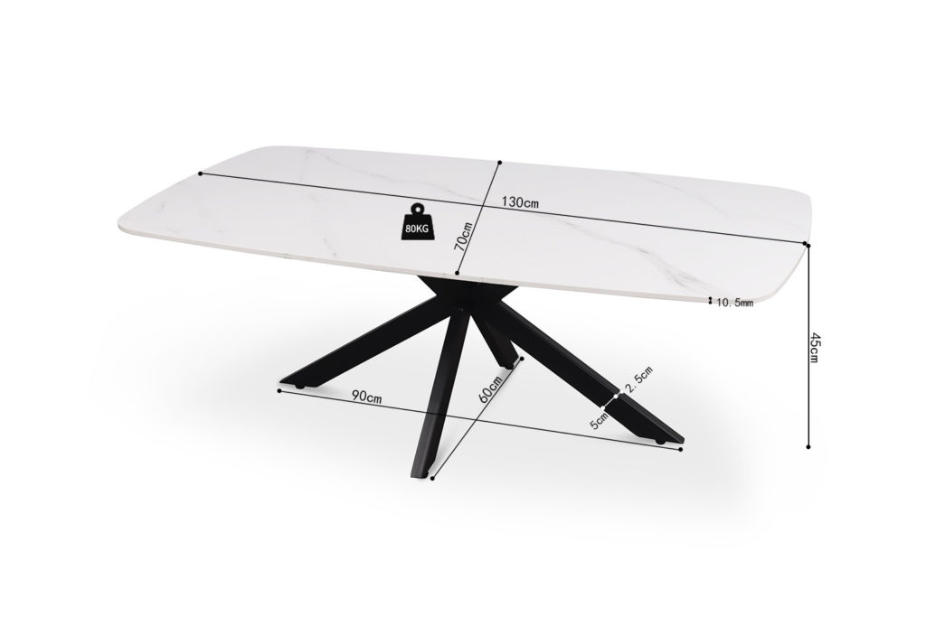 Salontafel 'Apollo' 130 cm Deens Ovaal Steen Wit (2c) - Afbeelding 7