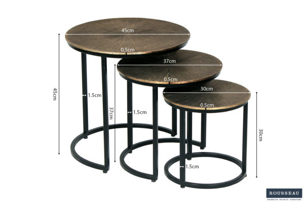 Salontafel 'Alicia' set van 3 Sun Gold - Afbeelding 7