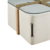 Salontafel 'Shana' met 4 poefs stof Decor Oude eik (2c) - Afbeelding 7