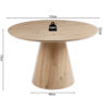 Tafel 'Tigo' 120 cm Rond Decor Oude eik - Afbeelding 7