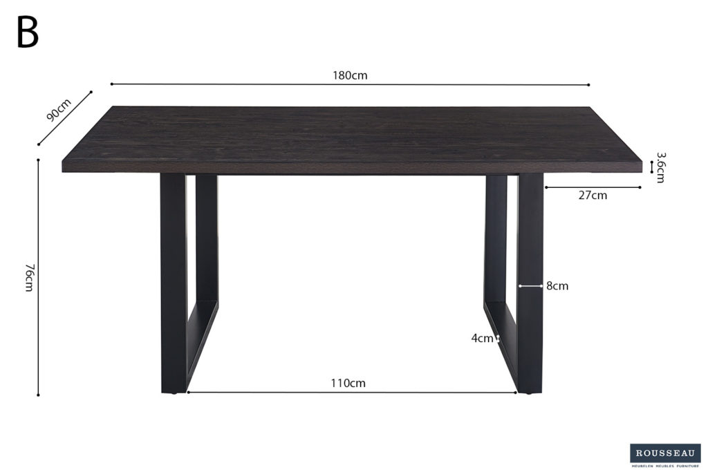PROMO - Tafel 'Alexander' 180 cm Decor Donkerbruin - Afbeelding 7