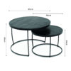 Salontafel 'Lars' 2-delig Mango hout zwart (1c) - Afbeelding 8