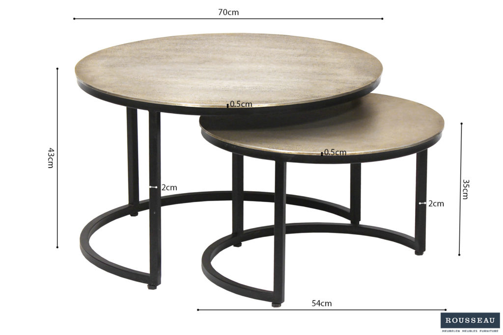 Salontafel 'Amira' 2-delig Verouderd Zilver (1c) - Afbeelding 8